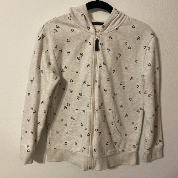 Cat and Jack Girls 14 Zip Hoodies Lot of 4 Galaxy, Butterflies, Hearts, Flowers - Picture 6 of 16